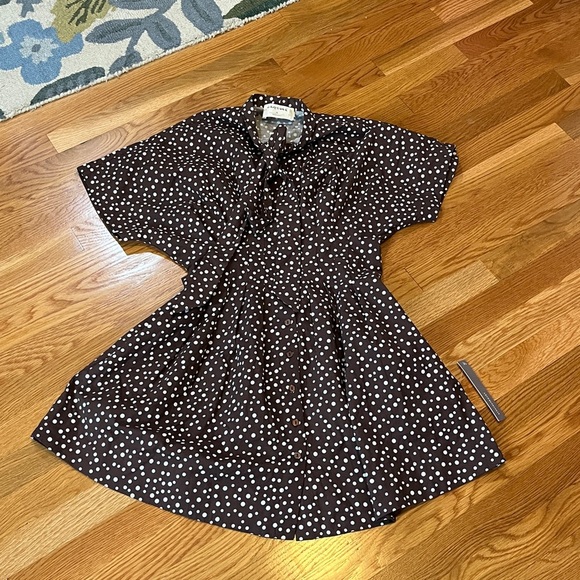 Anthropologie x Exquise The Tobie Tie-Neck Shirt Mini Dress Size XS NWT - Picture 5 of 7